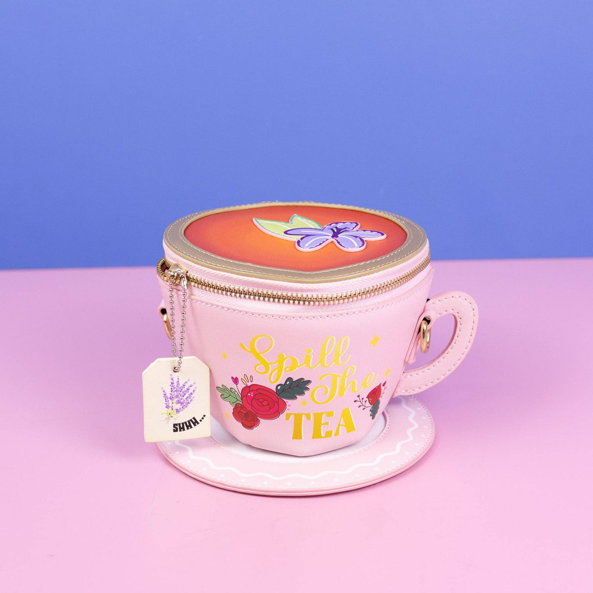 Lavender Tea Cup Crossbody