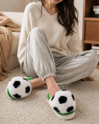 Soccer Ball | Women's Fuzzy Cozy Slides