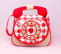 Ring Ring Phone Convertible Handbag - Cherry