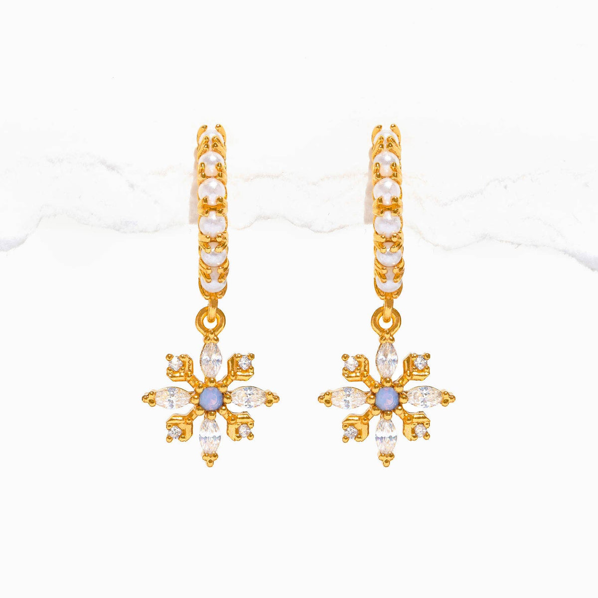 Icy Snowflake Hoops