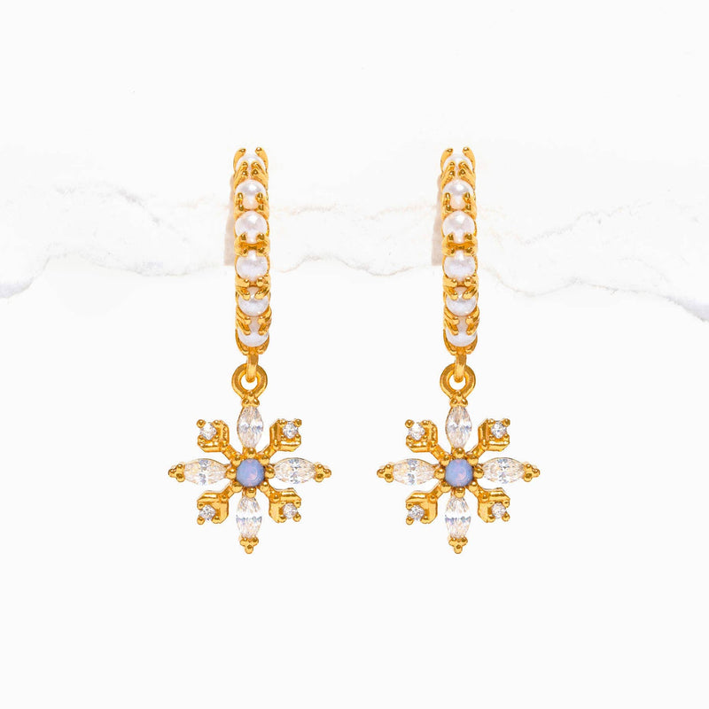 Icy Snowflake Hoops