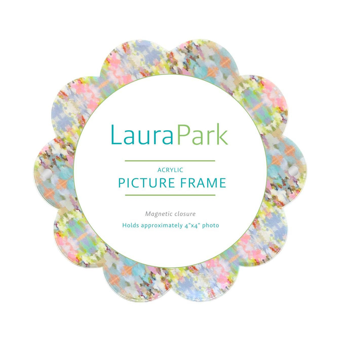 Brooks Avenue Scalloped Round Acrylic Picture Frame
