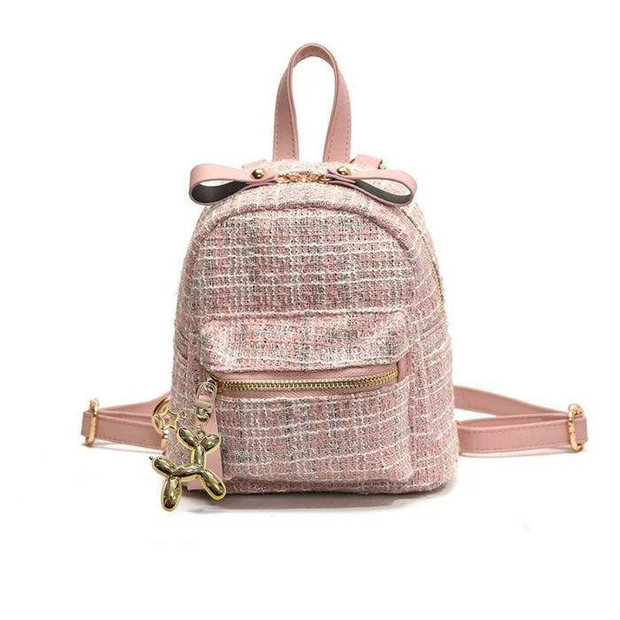 Tweed Pink Mini Backpack