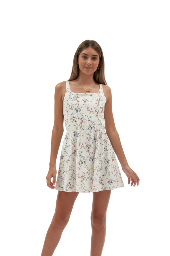 Premium editorial catalog image of floral dress