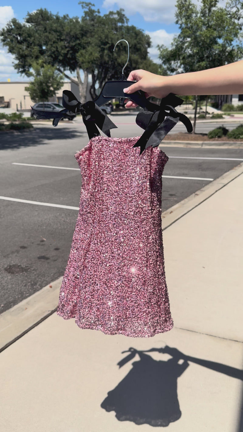 Sequin Shoulder Ties Dress