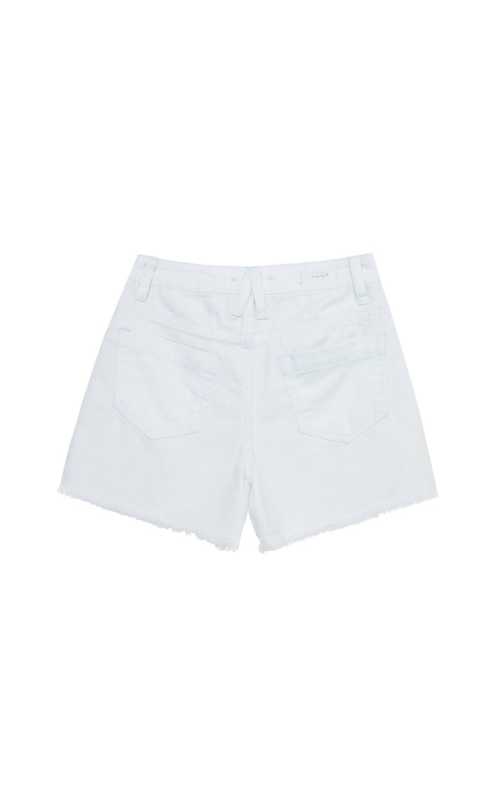 Front Cuffed Shorts with Exposed Pockets