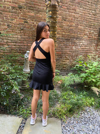 Miss Behave Girls Cris Cross Back Ruffle Dress